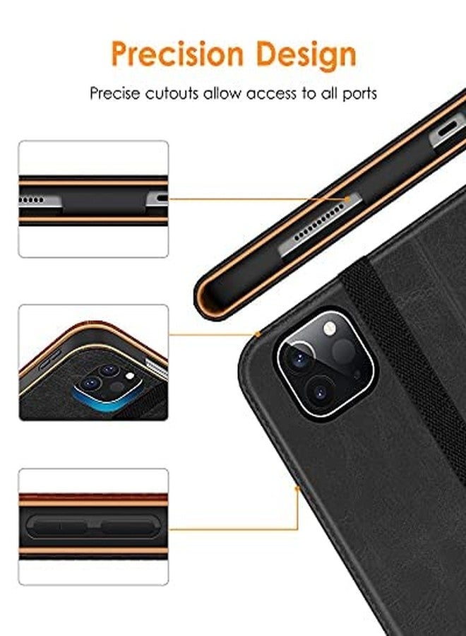 DTTO Case for iPad Pro 11 Inch 4th / 3rd / 2nd / 1st Generation 2022/2021/2020/2018,Premium PU Leather Folio Stand Cover with Hand Strap, Auto Wake/Sleep,Multiple Viewing Angles, Black Brown - Image 3